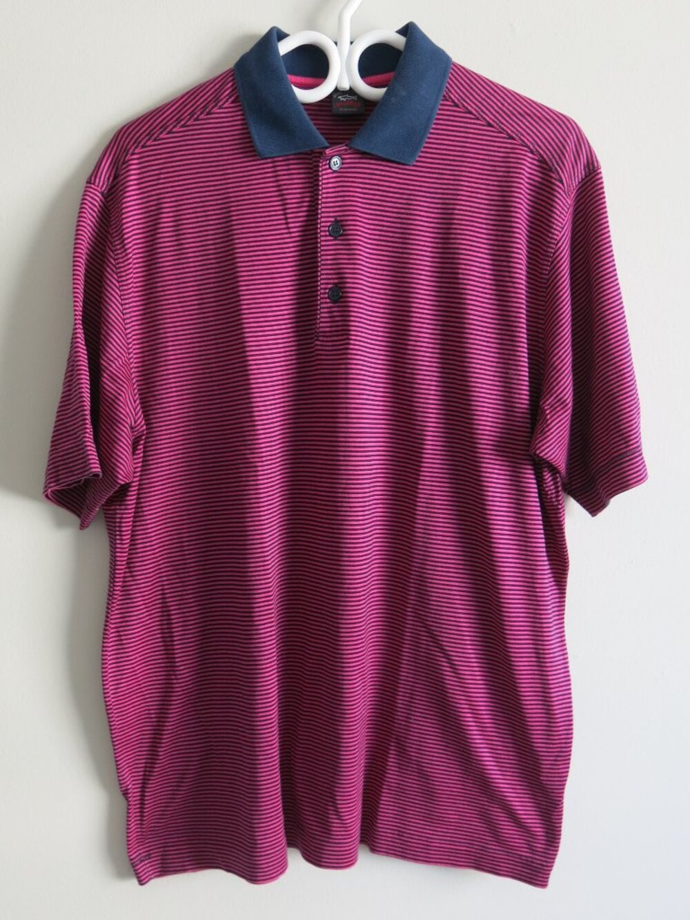 Paul & Shark Yachting Multi Color Stripe Cotton Classic Pique Polo Shirt Size XL